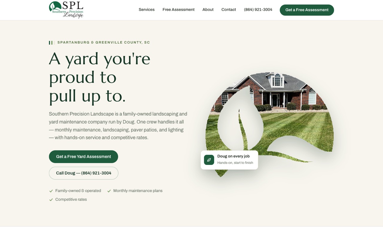 Landscaping company website we designed and built